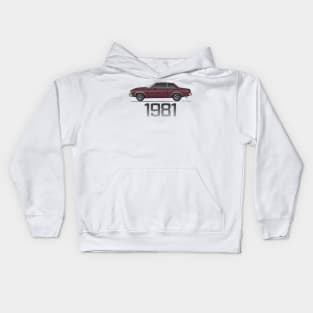 maroon 1981 Kids Hoodie